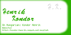 henrik kondor business card